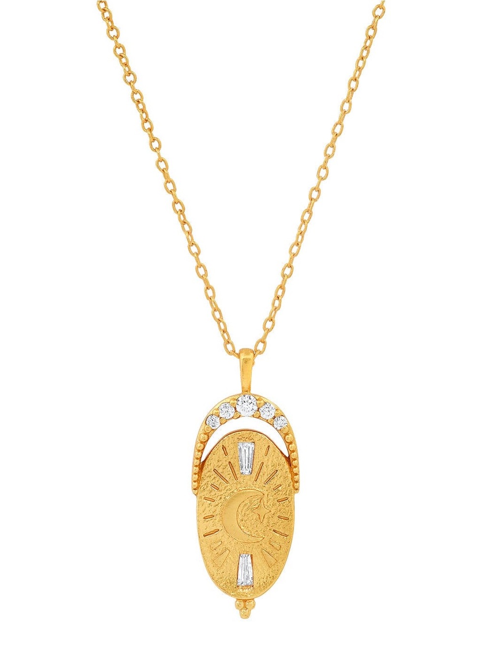 New Anthropologie x Tai Oval Coin Necklace Gold